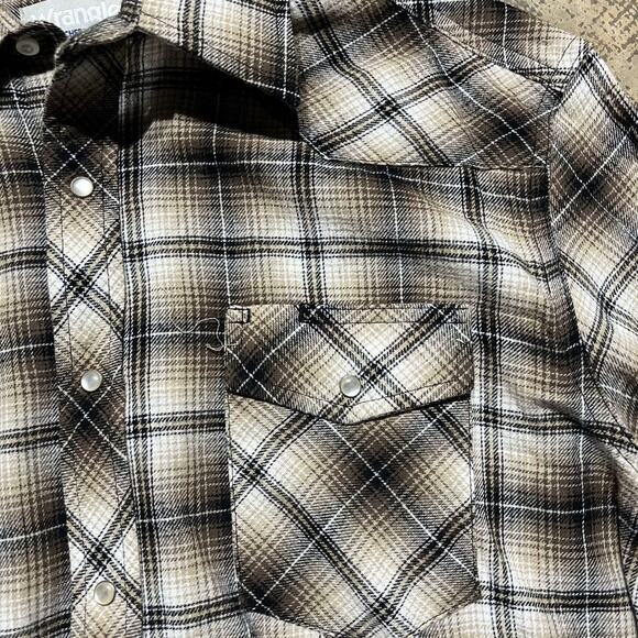 Vintage Y2k Wrangler Wrancher Pearl Snap Brown Shirt - Picture 2 of 3